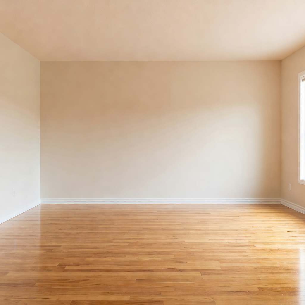 Empty, bright, freshly cleaned living room ready for new tenants